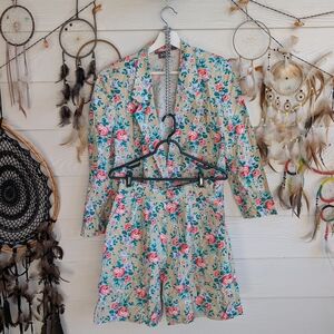 Floral Blazer and Shorts Set